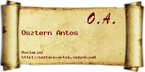 Osztern Antos névjegykártya